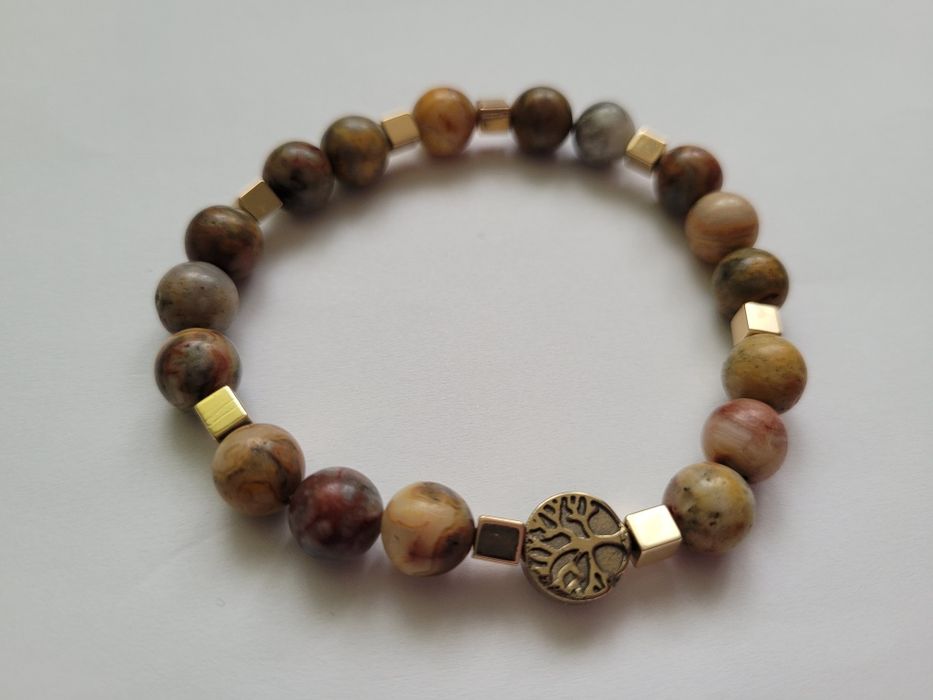 Bransoletka agat koronkowy