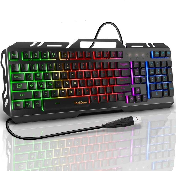 TedGem C0141 Klawiatura hybrydowa przewodowa gamingowa RGB dla graczy