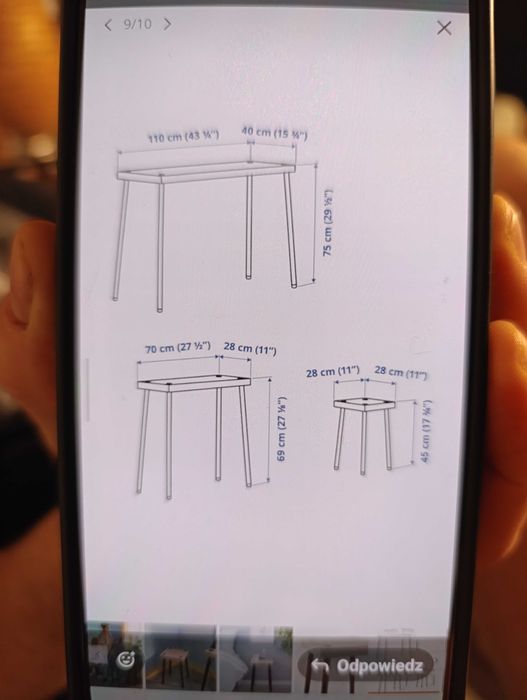 Stolik 2 sztuki, taboret 2 sztuki IKEA zestaw
