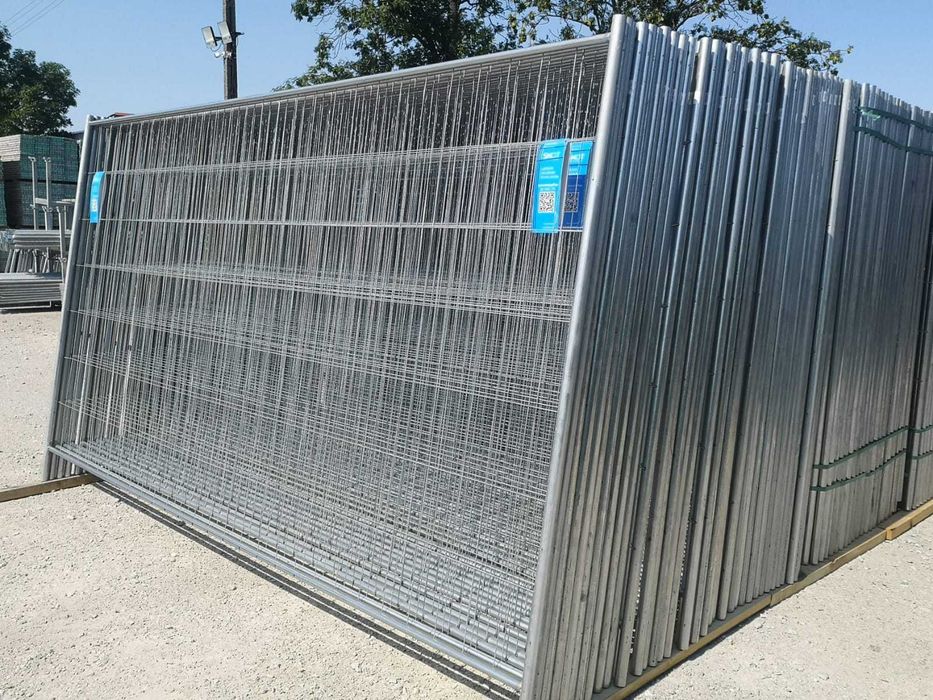 Ogrodzenie budowlane ~ 60 m, 18 paneli tymczasowych, stopy i złączki, ogrodzenie tymczasowe, mobilne ogrodzenie, płoty, panel 3,43 m x 2 m