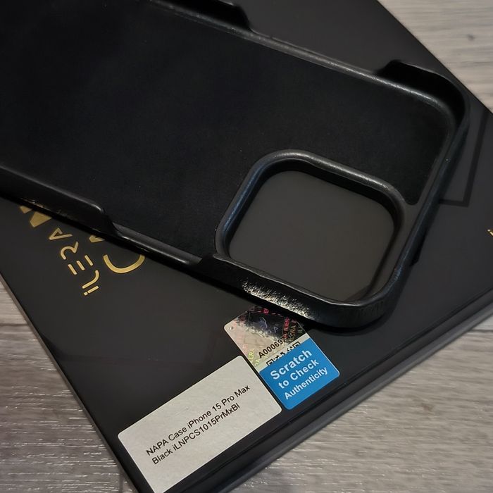 Чехол iLera NAPA Leather Case 1.0 для iPhone 15 Pro Max Black Magsafe