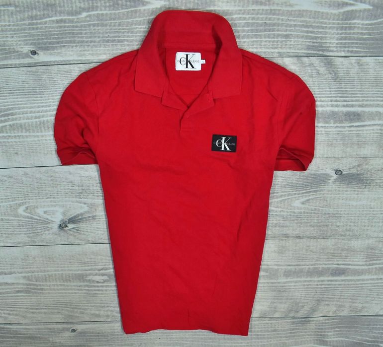 Calvin Klein Jeans Męska Czerwona Koszulka Polo L