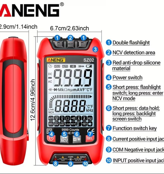 Умный цифровой мультиметр ANENG SZ02