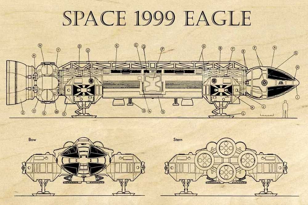 Statek kosmiczny Space 1999 Eagle pi i sigma przybysze z matplanety A3