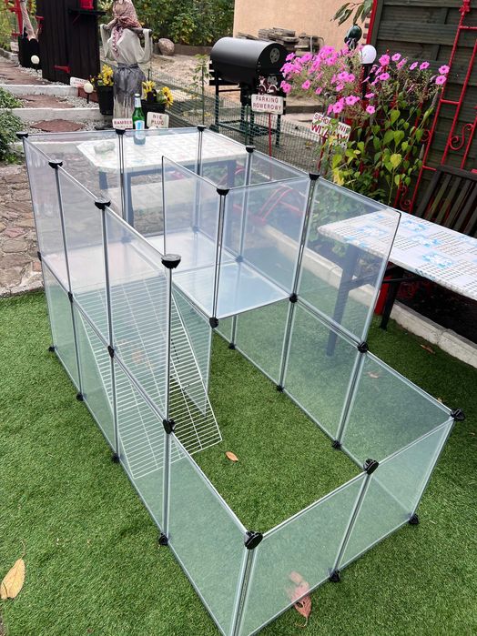 Duża klatka kojec wybieg dla świnki królika zwierząt panelowa NOWA