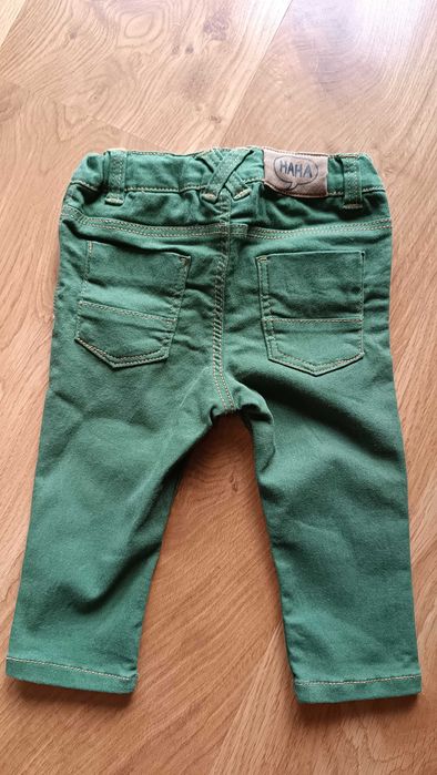Spodnie zielone wiosenne, jeansy, dżinsy  H&M r.68