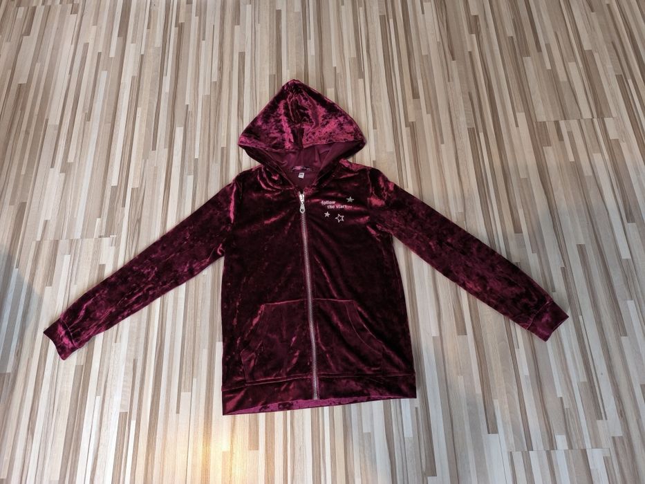 Bluza welurowa bordowa Pocopiano 140
