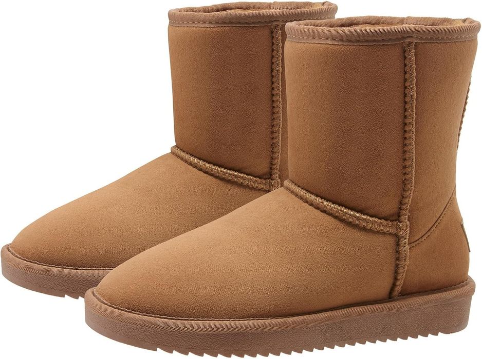 Damskie śniegowce slip-on ocieplane brązowe 42
