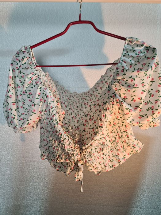 Conjunto de top e saia senhora multicolorido