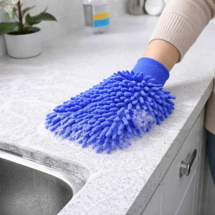 Перчатка из микрофибры для мытья авто и уборки, большая 22×14 см