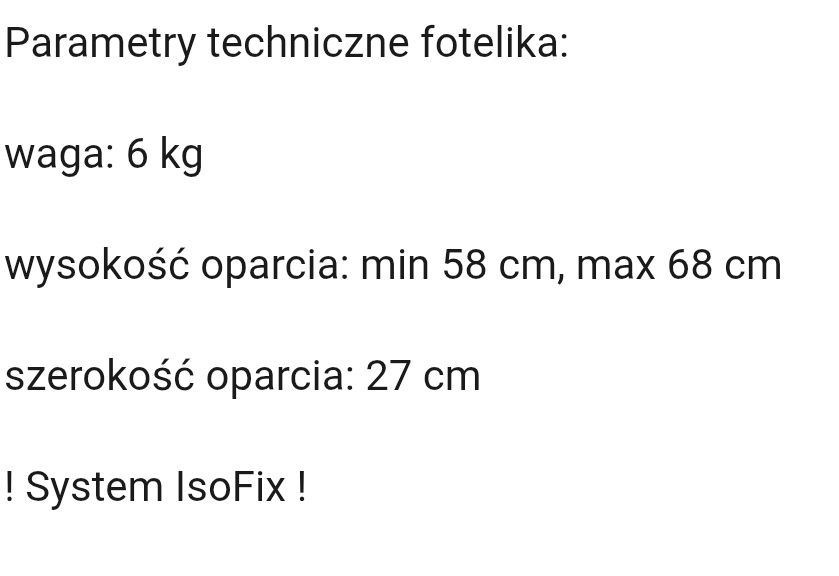 Fotelik coletto avanti