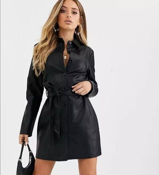 Шкіряний плащ сукня