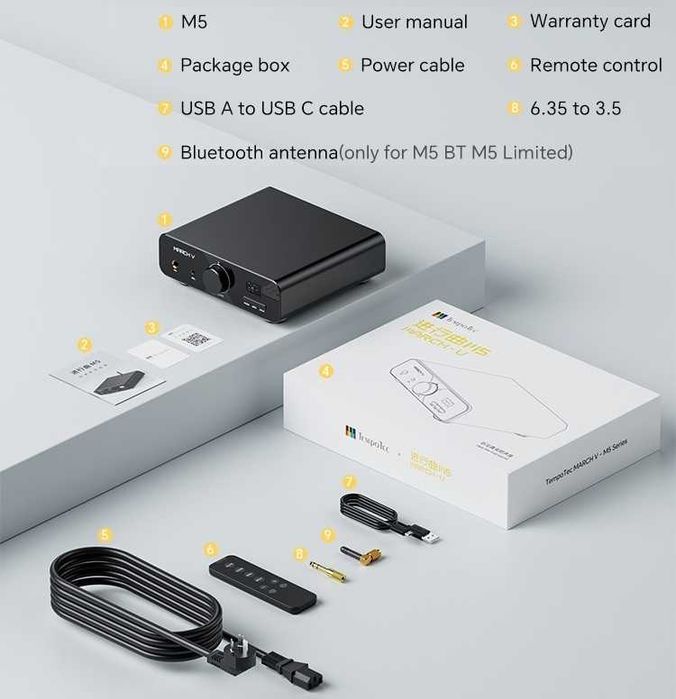 ‼️ TempoTec MARCH V M5 BT (Bluetooth/EU Plug/Black) ЦАП DAC усилитель