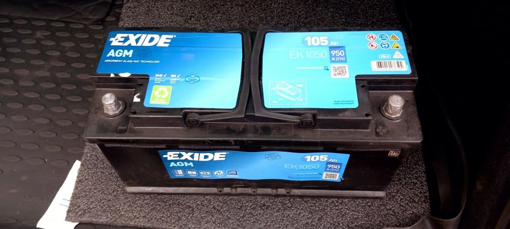 Akumulator EXIDE AGM STOP-START 12V 105Ah/950A, 26 m-cy, test
