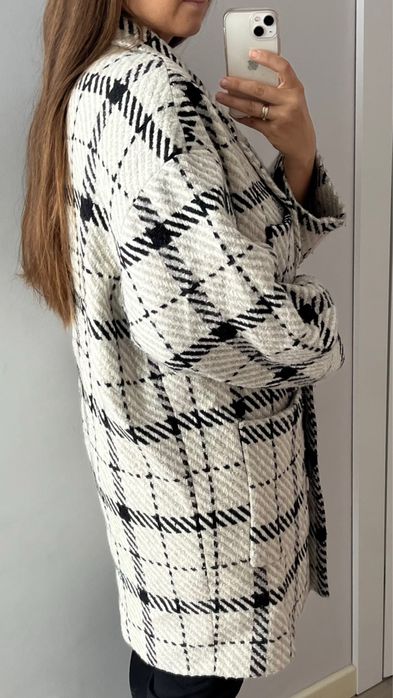 Jemiol Łukasz Jemioł płaszcz wełniany 80% wełna jagnięca 34 oversize