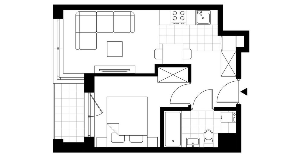 2-pokojowe mieszkanie 31m2 + loggia