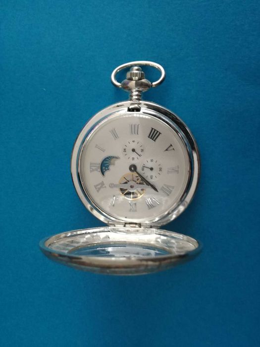 "Heritage Collection"-Relógio Bolso, Banho Prata-Ed Esp 1376-Mod. SENA