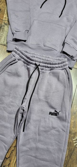 Fioletowy liliowy dres damski bawełna premium ocieplany kaptur S