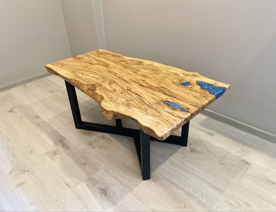 Stolik kawowy loft z żywicą + GRATIS 2 deski - UNIKATOWY DESIGN
