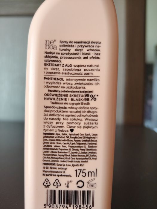 Ne Boa - Nawilżający spray do reanimacji skrętu