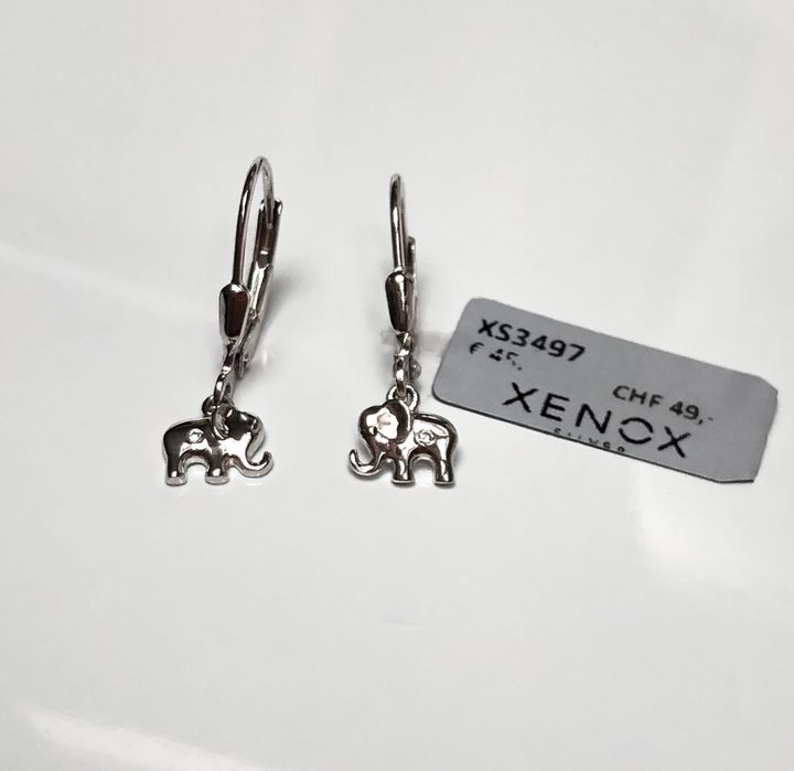 Срібні дитячі сережки Xenox, срібло, цирконій