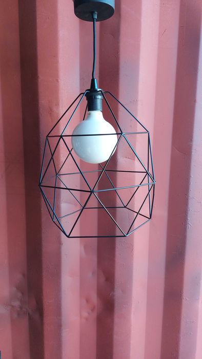 Candeeiro Suspenso Estilo Industrial Preto Mate
