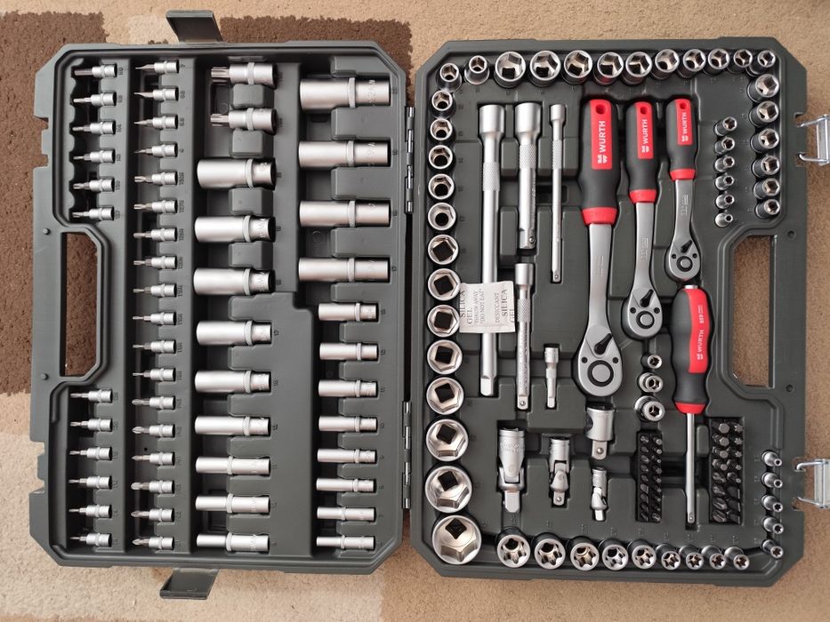 WURTH !!! Klucze Nasadowe  1/2", 1/4", 3/8" 154 El. Nowe !!!