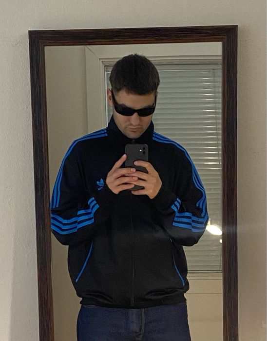 (XL) Олимпийка ADIDAS ORIGINALS черная чорна олімпійка на лампасах