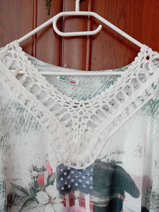 Bluzka ,szyfon szeroki rękaw, nietoperz