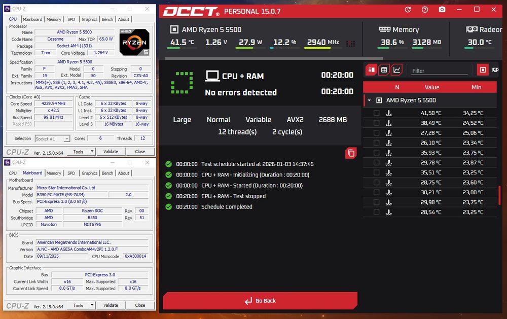 Комплект AMD AM4: MSI B350 PC MATE + AMD Ryzen 5 5500