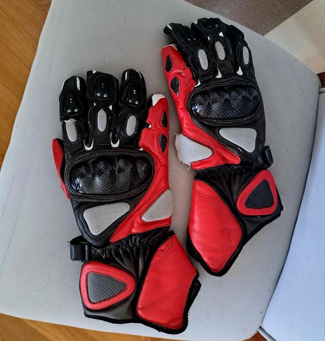 Luvas desportivas para mota em pele