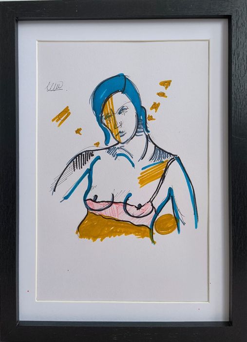 6 szkiców studyjnych akty erotyki portrety artdeco grafiki vintage