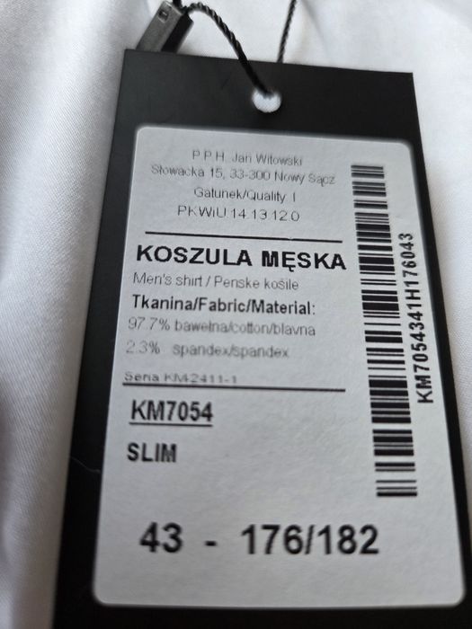 Koszula biała slim Vestus