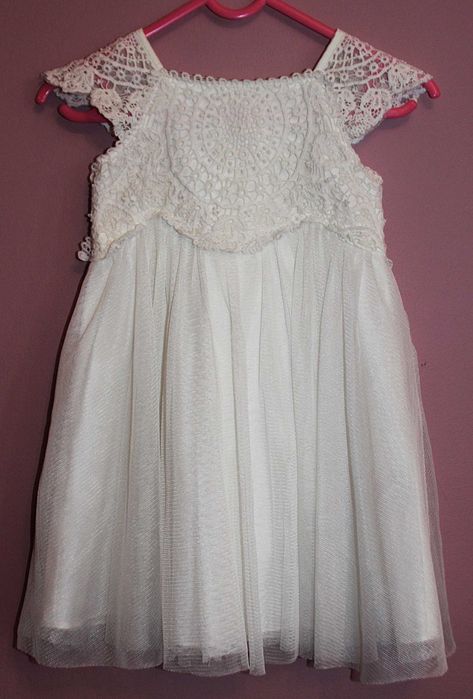 Elegancka sukienka biała. Sukienka biała. Na roczek lub chrzest