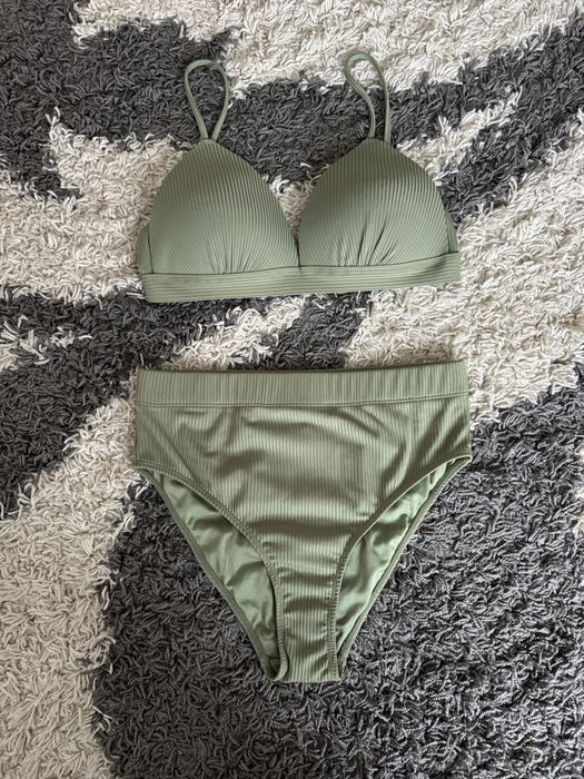 Купальник з високою посадкою купальник в рубчик