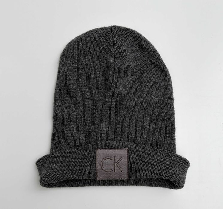 Czapka Szara CK Calvin Klein One Size Męska Wełna Alpaka
