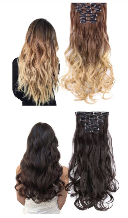 Premium Ultra włosy doczepiane, jasny blond, clip in 101.