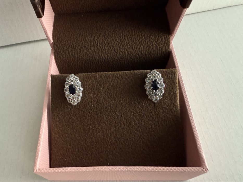 Kolczyki złote W. Kruk szafiry topazy Kolekcja Szekspirowska