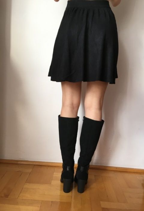 Czarne kozaki na obcasie buty zimowe botki na słupku 38 39 klamra