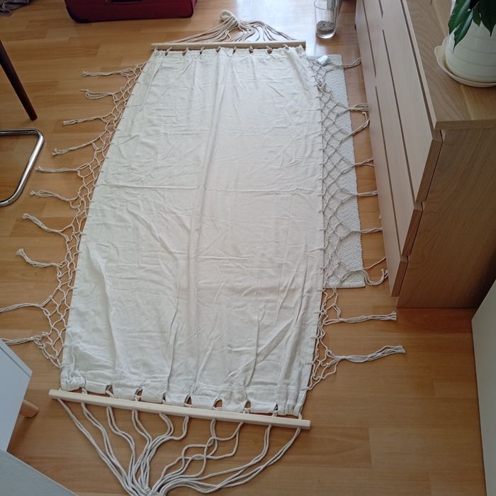 Beżowy hamak Boho z frędzlami