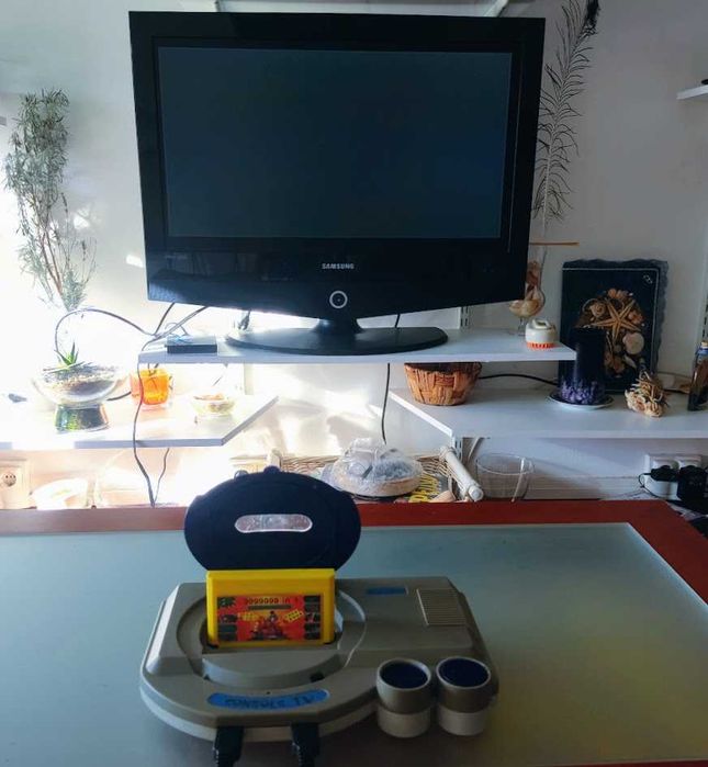 Consola de jogos vintage portátil + acessórios coleção