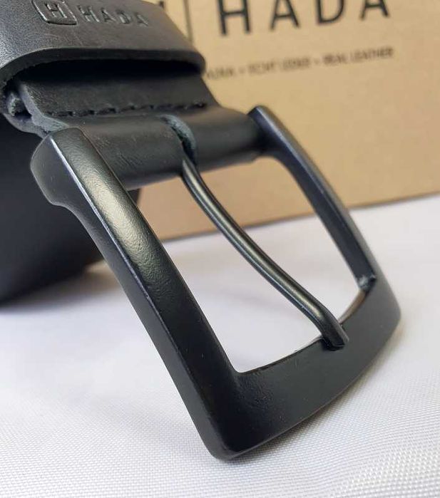 Pas do spodni czarny typu jeans czarna klamra brelok gratis