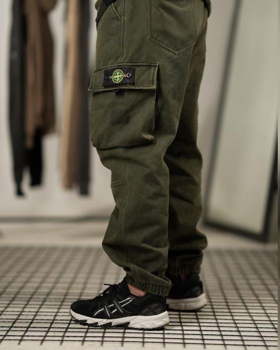 Зимові штани джогери stone oliva чоловічі олива міські стон штани