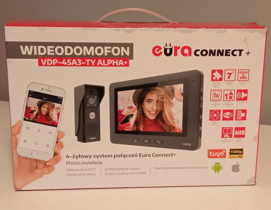 Wideodomofon z Wi-Fi Eura Connect+ VDP-45A3+TY Alpha+ Nowy