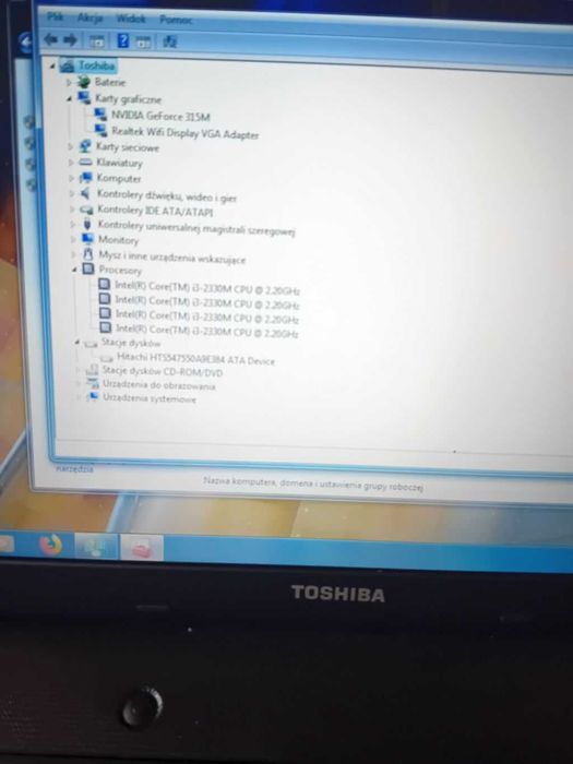 Sprzedam Laptop Toshiba C 660 Intel I3 Grafika G.Force Gt