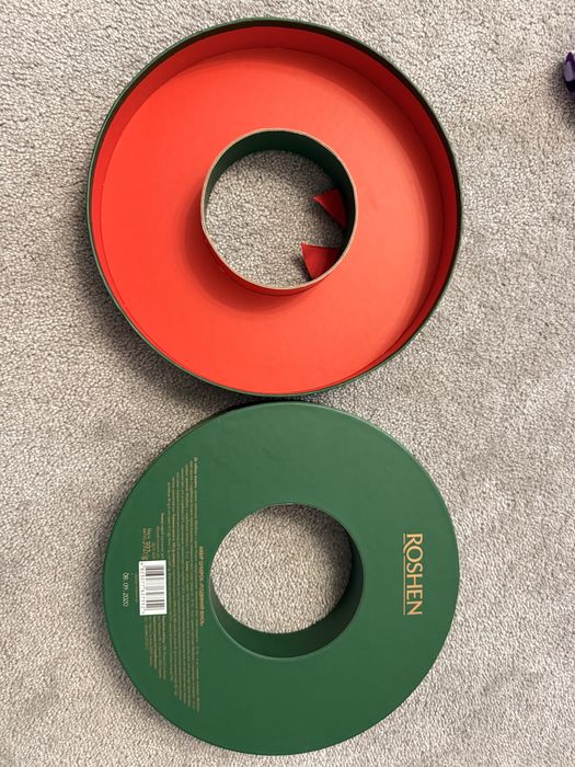 Святковий бокс в формі кола, коробка різдвяний вінок