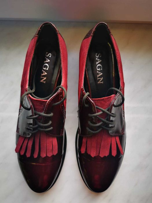 Półbuty bordowe Sagan roz. 37