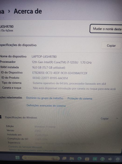 PC Portátil HP - Ainda na garantia