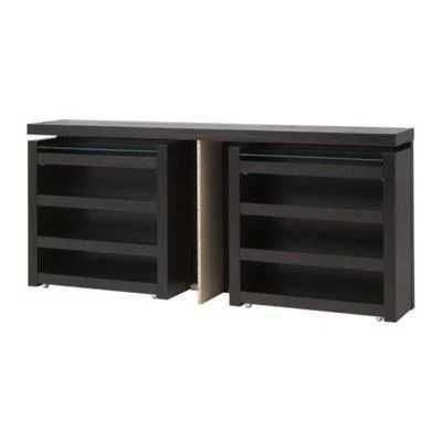 Cama MALM IKEA preta com estrado CASAL