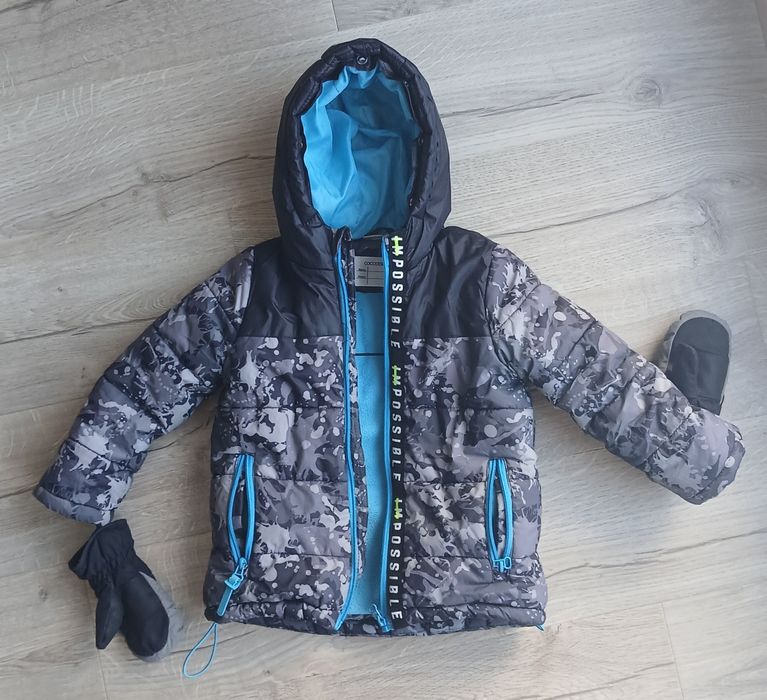 Cocodrillo 104 kurtka zima narty kaptur + rękawiczki Viking rozm. 4